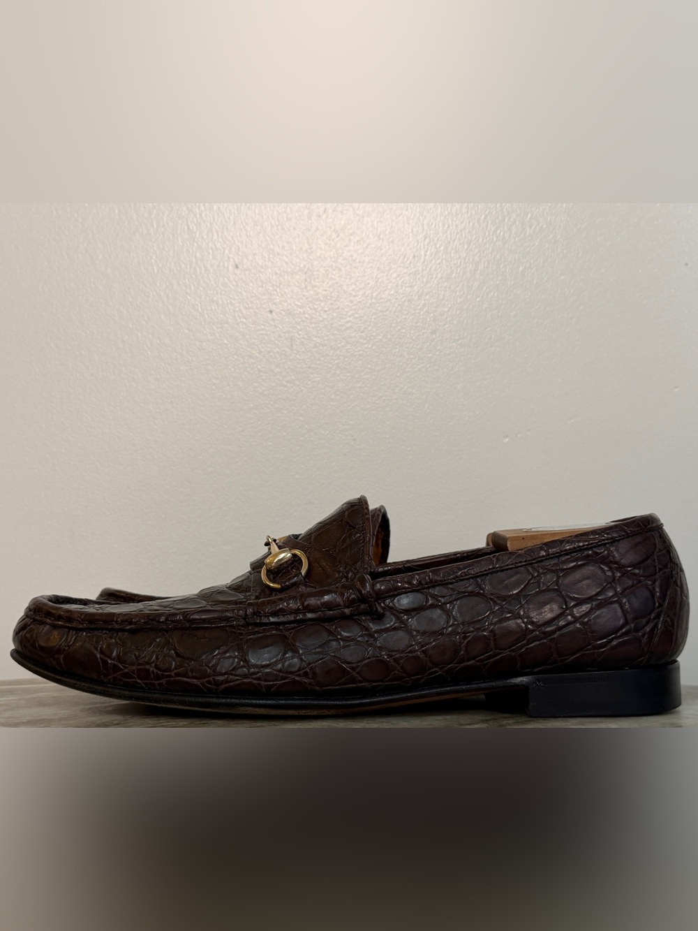 GUCCI CROCODILE LOAFERS BROWN HORSEBIT 1953 11.5/12US $4000 ALLIGATOR - Picture 4 of 11